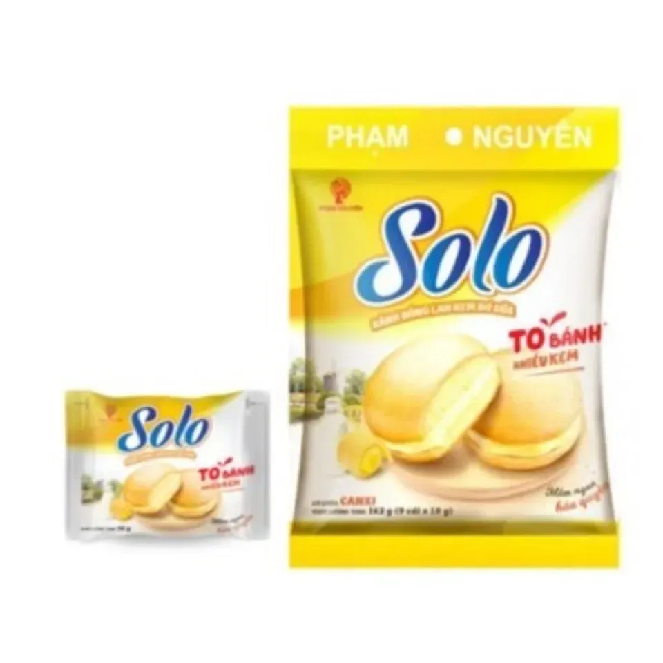 โซโล เค้กสอดไส้บัตเตอร์ครีมรสนม 162ก. (1*24)
