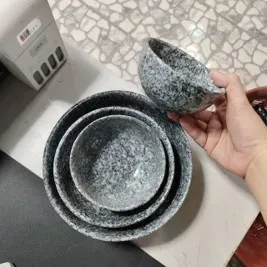 (S) ถ้วยกลม 5 นิ้ว สีหินอ่อน #S6902