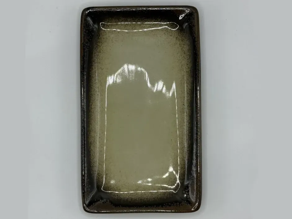 จานเปลเหลี่ยม No.3-8" สีออมเบย์ครีม