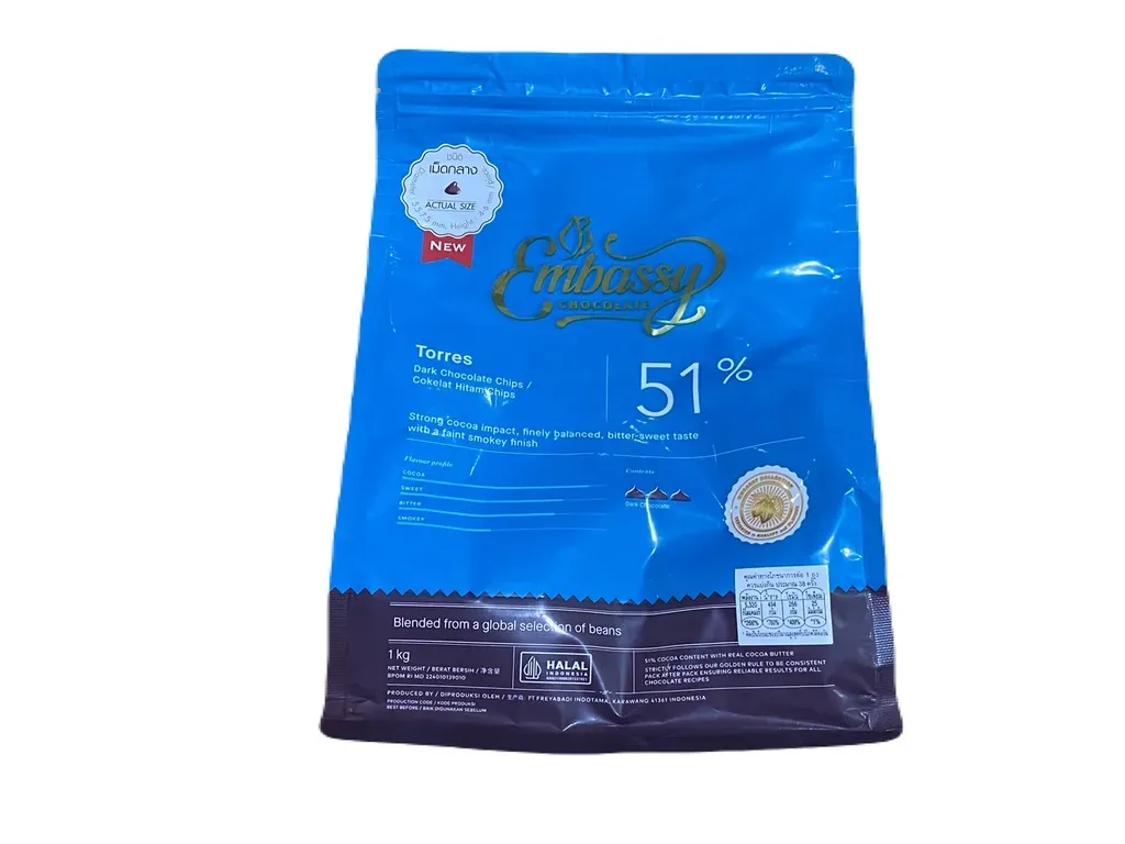 เอ็มบาสซี่ ทอร์เรส ดาร์ก ช็อกโกแลต ชิพส์ 1กก.#016063