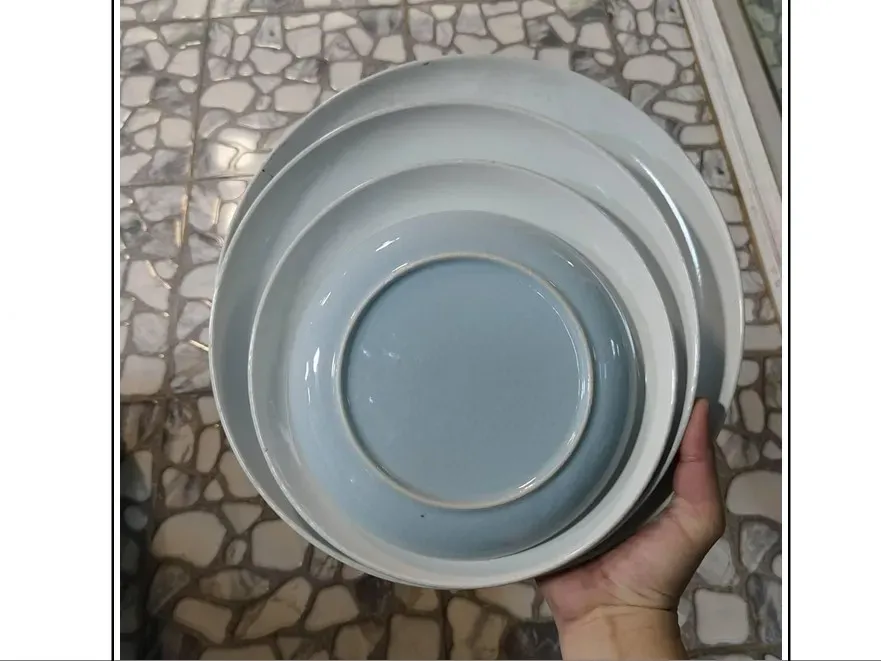 (S) Stoneware จาน 7.5" (สีฟ้า) #S6907