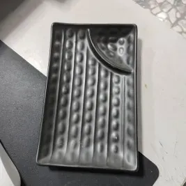 (S) จานสี่เหลี่ยมช่องน้ำจิ้ม 5.5*8.5 นิ้ว คละสี #S6902