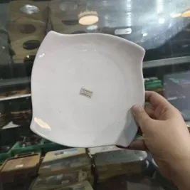 (S) จานสี่เหลี่ยมตื้น 8 นิ้ว ขาว #S6902