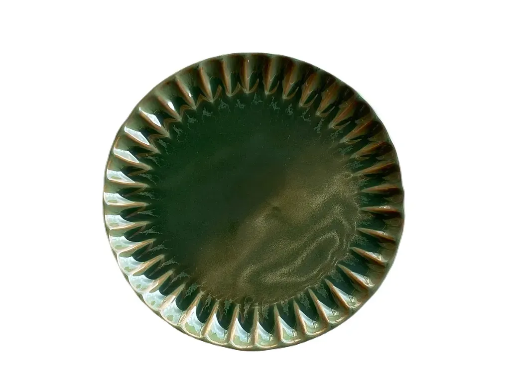 (B) จานกลีบหอย Scallop เล็ก 17ซม. สีเขียว