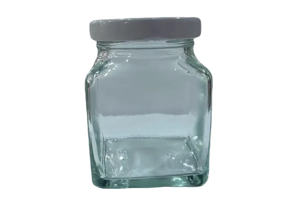 ขวดเหลี่ยมปากกว้าง180มล+ฝาขาว58มม. (1*60)