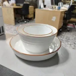 (S) SSW-6 ถ้วยทรงเส้นขอบส้ม 6 นิ้ว #S6902